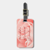 世界で最も素晴らしい祖母のピンクのバラの荷物のラベル ラゲッジタグ (正面縦)