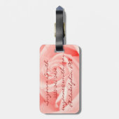 世界で最も素晴らしい祖母のピンクのバラの荷物のラベル ラゲッジタグ (裏面縦)