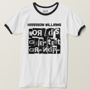 世界で最も素晴らしい祖父のカッコいいのモダンで黒い文字 Tシャツ