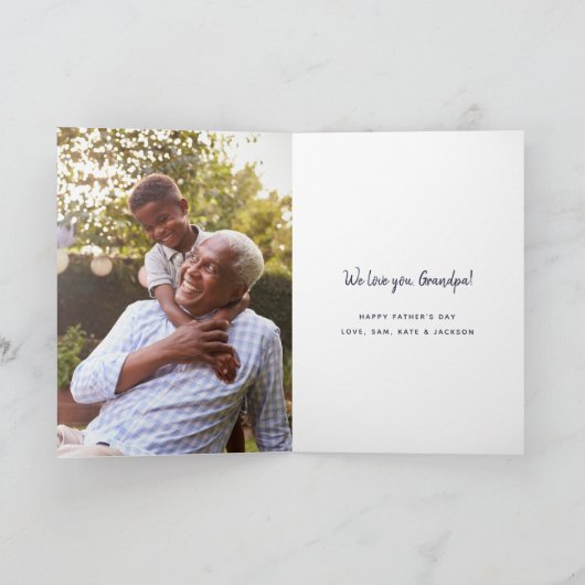 世界で最も素晴らしい祖父の父の日の写真カード カード (内部)