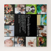 世界で最も素晴らしい祖父母の定義 12枚のフォトコラージュ ジグソーパズル (横)