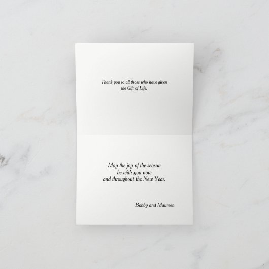 世界で最も素晴らしい贈り物は生命の贈り物 シーズンカード (内部)