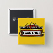 世界で最も素晴らしい銀行出納係 缶バッジ (正面&裏面)
