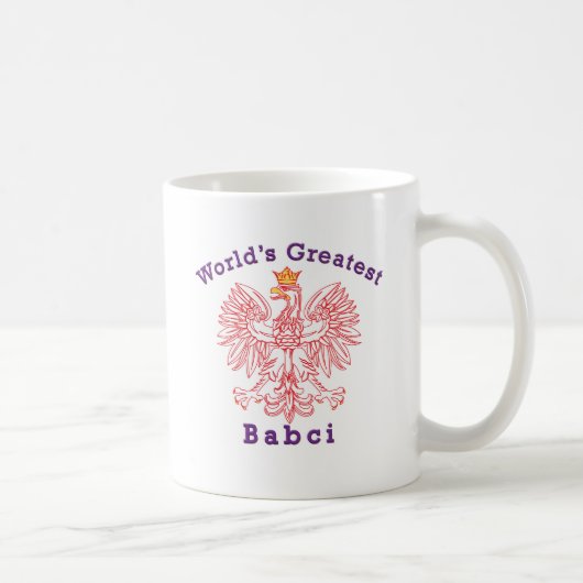 世界で最も素晴らしいBabciの赤のワシ コーヒーマグカップ (右)