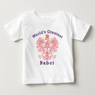 世界で最も素晴らしいBabciの赤のワシ ベビーTシャツ