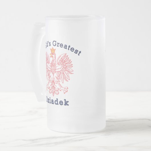 世界で最も素晴らしいDziadekのワシ フロストグラスビールジョッキ (正面左)