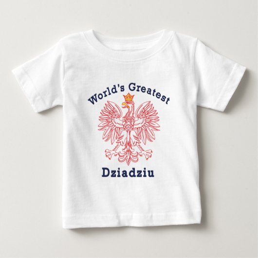 世界で最も素晴らしいDziadziuの赤のワシ ベビーTシャツ (正面)