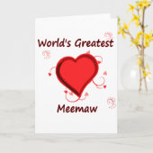 世界で最も素晴らしいmeemaw カード (黄色い花)