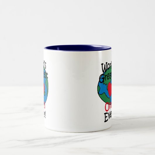 世界で最も素晴らしいOmaのハート ツートーンマグカップ (中央)