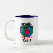 世界で最も素晴らしいPapouのハート ツートーンマグカップ (左)