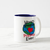 世界で最も素晴らしいPopPopのハート ツートーンマグカップ (正面右)
