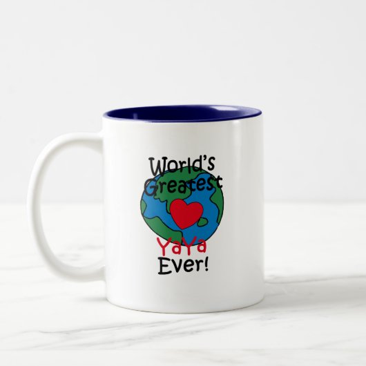 世界で最も素晴らしいYaYaのハート ツートーンマグカップ (左)