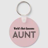 世界で最も素晴らしおばさんカスタムのピンクのギフトアイテム01 キーホルダー (正面)