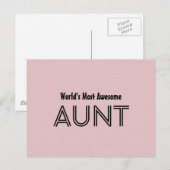 世界で最も素晴らしおばさんカスタムのピンクのギフトアイテム01 ポストカード (正面/裏面)