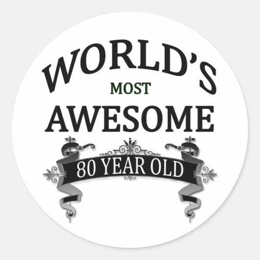 世界で最も素晴らし古い80歳 ラウンドシール (正面)
