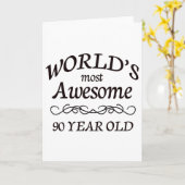 世界で最も素晴らし古い90歳 カード (黄色い花)