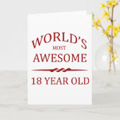 世界で最も素晴らし18歳の人 カード (黄色い花)