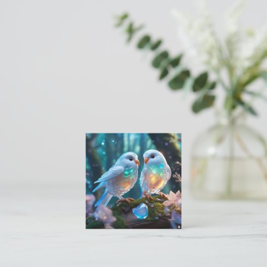 世界で最も美しいラブバードは彼らである スクエア名刺 (スタンド正面)