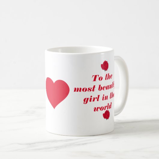世界で最も美しい少女に コーヒーマグカップ (正面右)