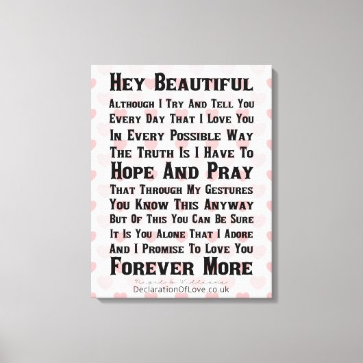 世界で最も美しい少女 キャンバスプリント (正面)