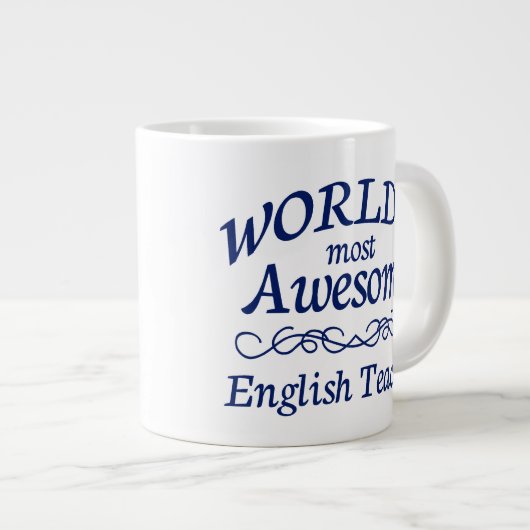 世界で最も英語が多い素晴らし先生 ジャンボコーヒーマグカップ (正面右)