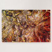 世界で最も難しい赤と金ゴールドのグレープ葉 ジグソーパズル (横)