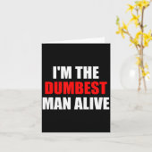 世界で最も馬鹿な男は私だ - 面白いユーモアとジョーク カード (黄色い花)