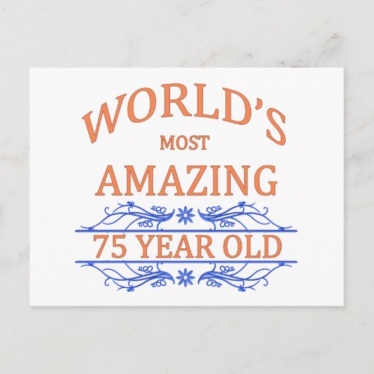 世界で最も驚くべき75歳 ポストカード (正面)