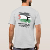 世界で最も高い一人当たり児童被害者 – ガザ Tシャツ (裏面)