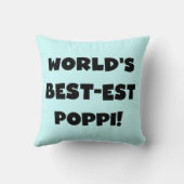 世界で最も高い最高のポピブラック文字ギフト クッション (裏面)