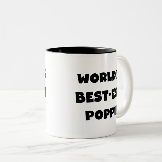 世界で最も高い最高のポピブラック文字ギフト ツートーンマグカップ (正面右)