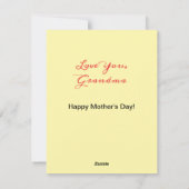 世界で最初の母の日の輝く紙吹雪 グランマ フォト シーズンカード (裏面)