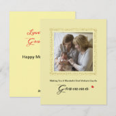 世界で最初の母の日の輝く紙吹雪 グランマ フォト シーズンカード (正面/裏面)