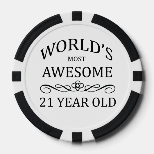 世界で最素晴らしも21歳 ポーカーチップ (正面)