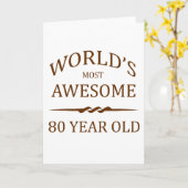 世界で最素晴らしも80歳 カード (黄色い花)