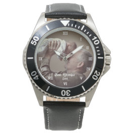 世界で最高のじいちゃんオリジナル写真ポップを作成 腕時計