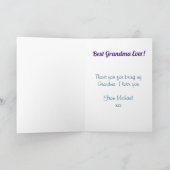 世界で最高のばあちゃんの写真 カード (内部)