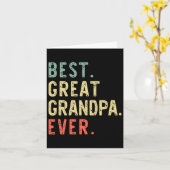 世界で最高のひいおじいちゃん 面白い レトロ ビンテージ カード (黄色い花)