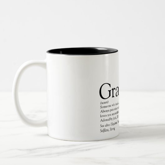 世界で最高のもおばあちゃん定義 ツートーンマグカップ (左)