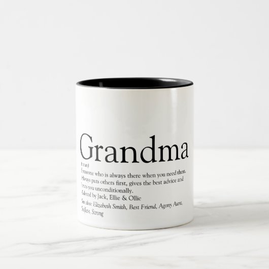 世界で最高のもおばあちゃん定義 ツートーンマグカップ (中央)