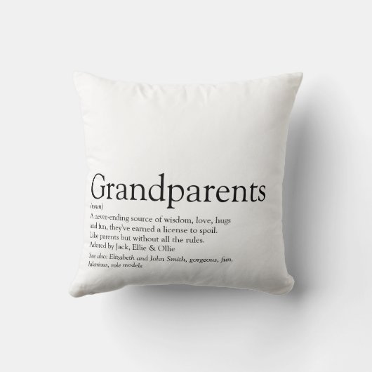 世界で最高のも祖父母の定義 クッション (裏面)