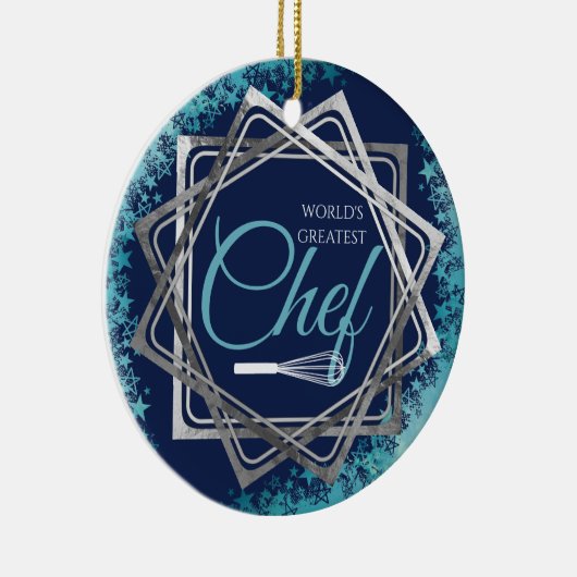 世界で最高のシェフのウィスク料理クリスマス セラミックオーナメント (右)