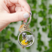 世界で最高のドッグダッド オーダーメイド写真キーチェーン、ダッドギフト キーホルダー (手)