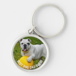 世界で最高のドッグダッド オーダーメイド写真キーチェーン、ダッドギフト キーホルダー