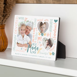 世界で最高のナナ エバー 孫の写真コラージュのための言葉 フォトプラーク
