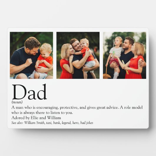 世界で最高のパパの定義写真コラージュ フォトプラーク (正面)