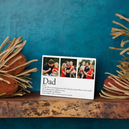 世界で最高のパパの定義写真コラージュ フォトプラーク (側面)
