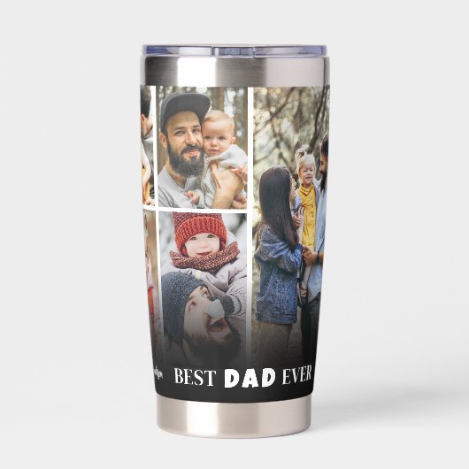 世界で最高のパパへ オリジナル 写真コラージュ 保温保冷タンブラー (背面)