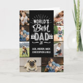 世界で最高のパパへ 父の日の写真コラージュ カード (正面)