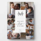 世界で最高のパパへ 父の日の6枚の写真のモノグラム フォトプラーク (正面)